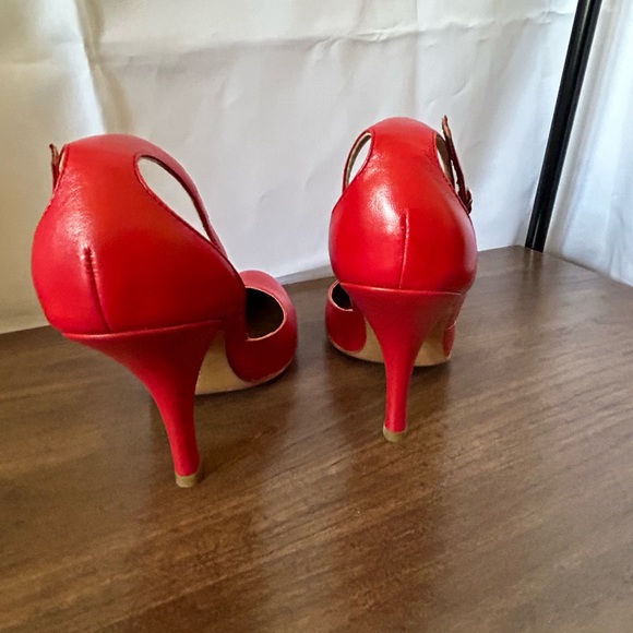 Vintage NWOT Fornarina Red Heels with ankle strap - Picture 8 of 13